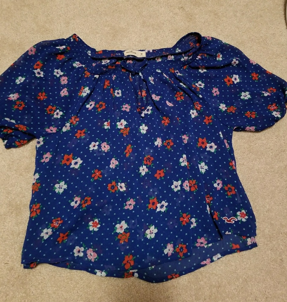 Hollister floral chiffon top